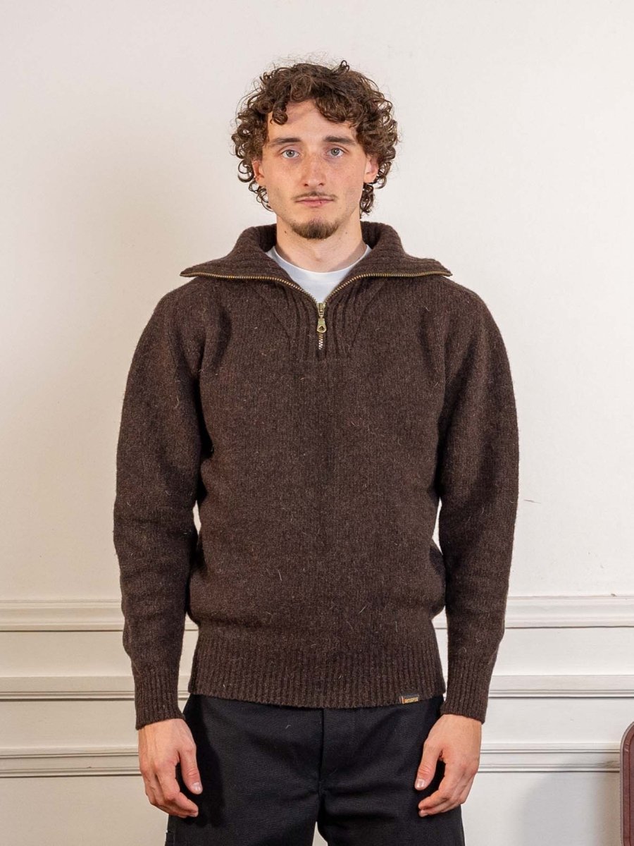 Burel Trucker Sweater - Brown