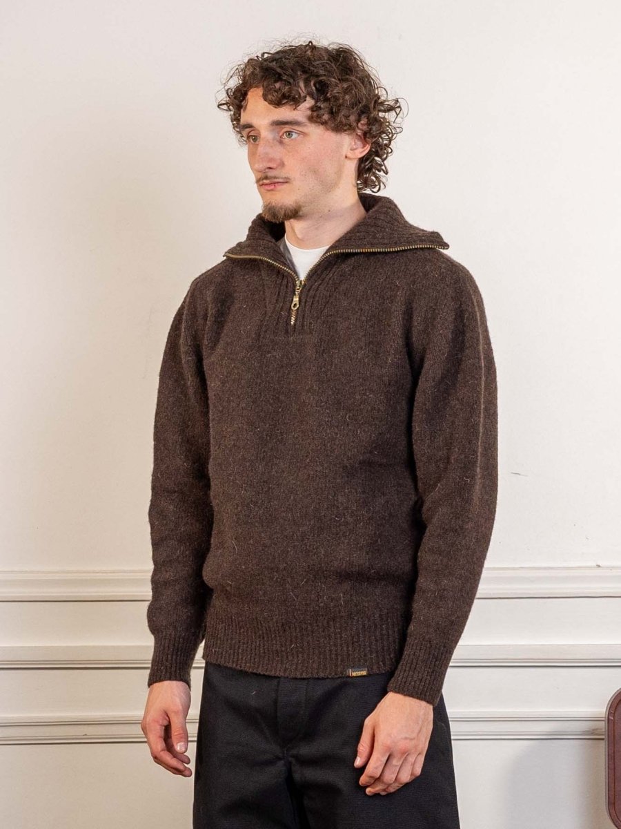 Burel Trucker Sweater - Brown