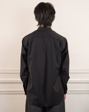 MENS SHIRT WOVEN WOOL - BLACK