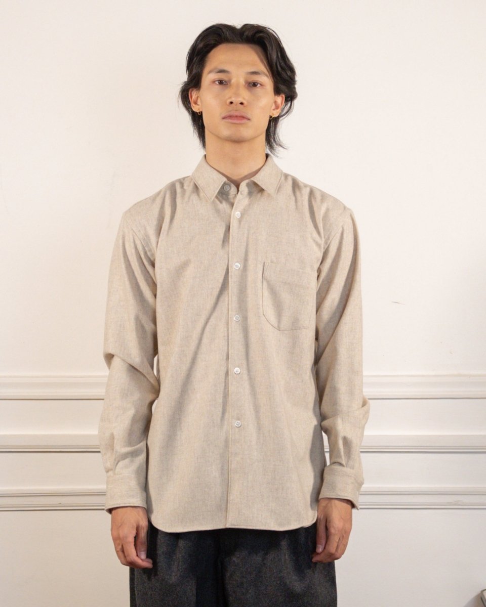 MENS SHIRT WOVEN - BEIGE