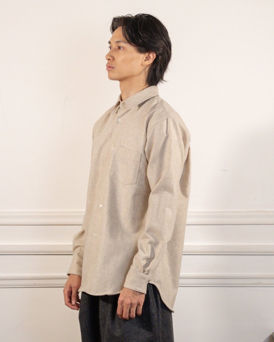 MENS SHIRT WOVEN - BEIGE