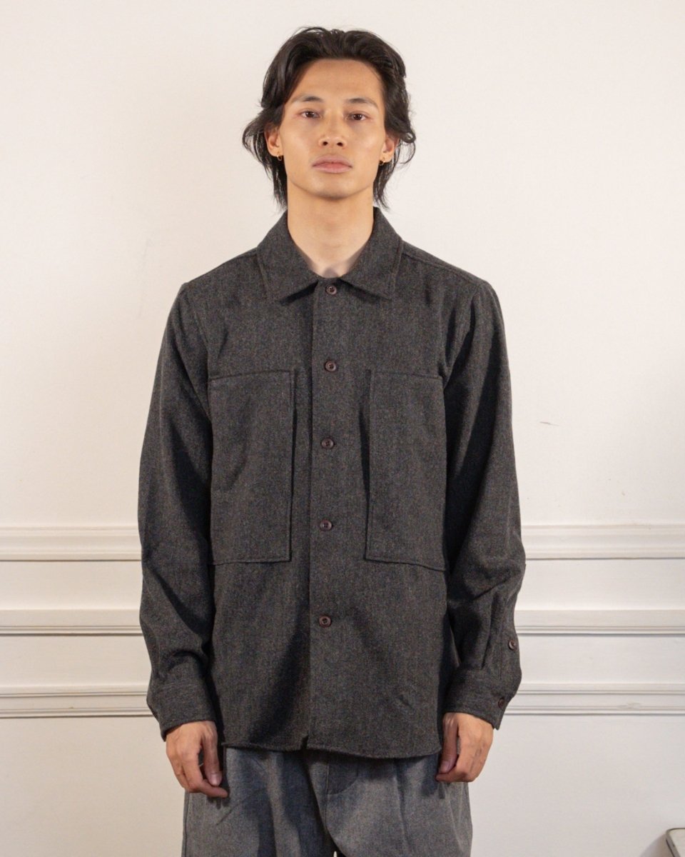 Delivery Wool Overshirt - Dark Grey Mel