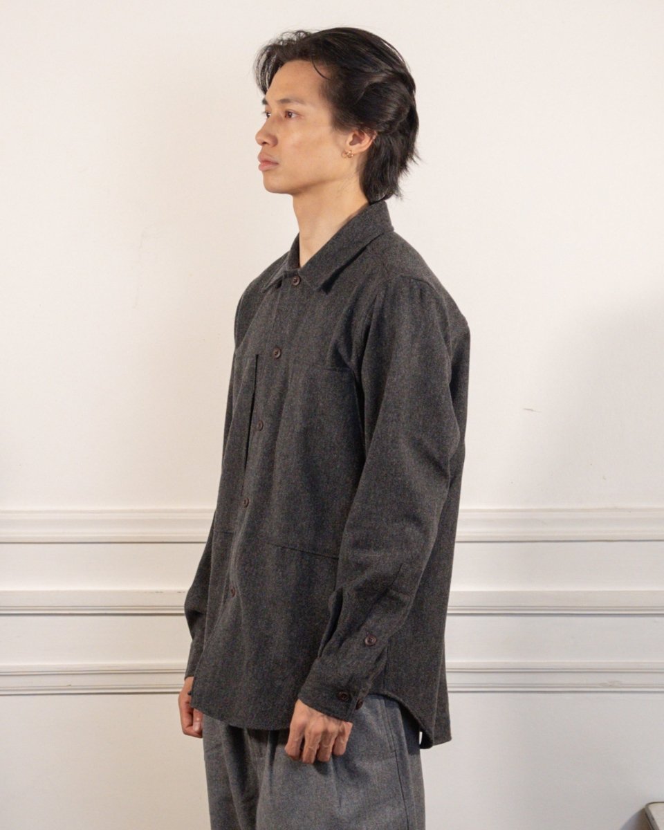 Delivery Wool Overshirt - Dark Grey Mel