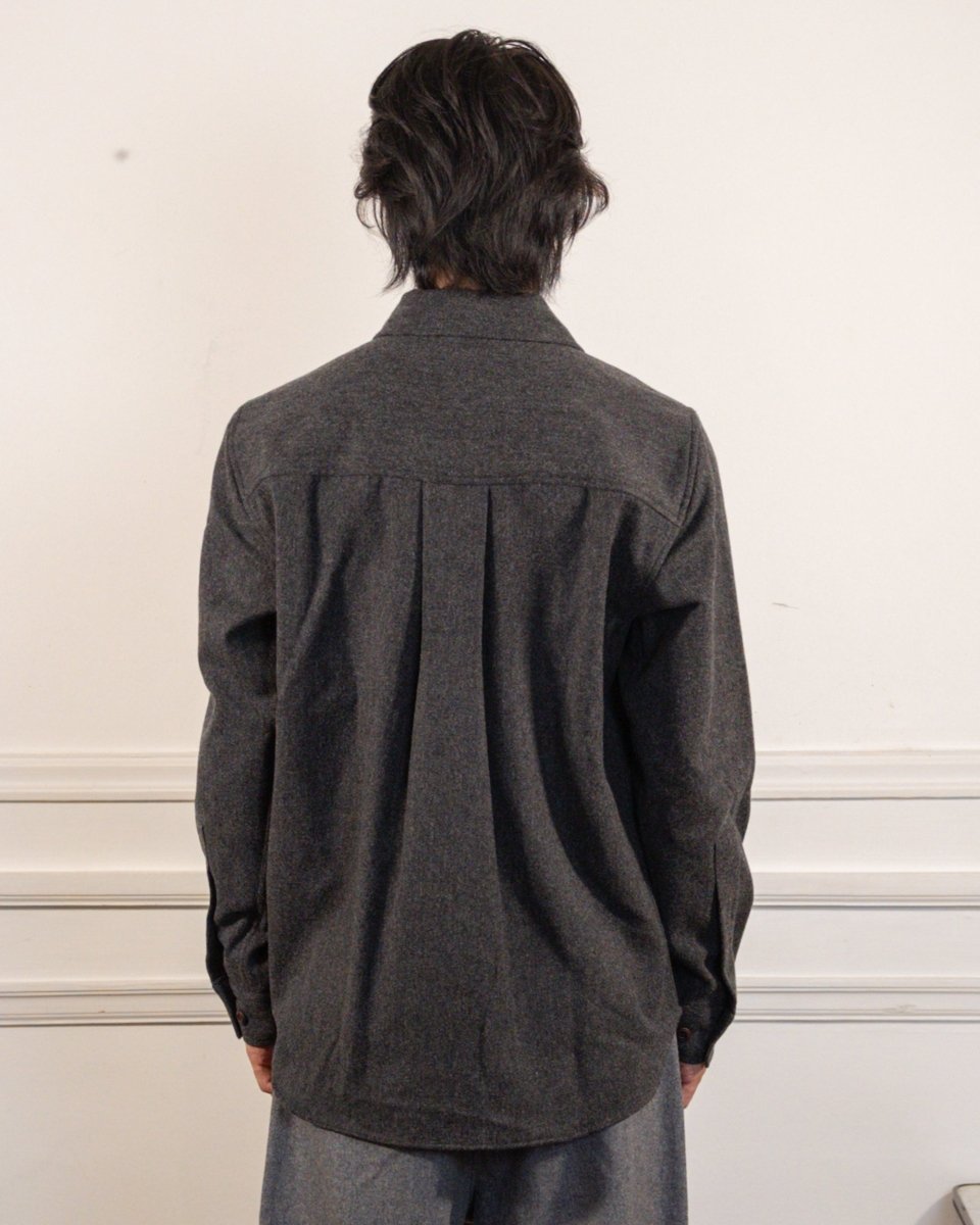 Delivery Wool Overshirt - Dark Grey Mel