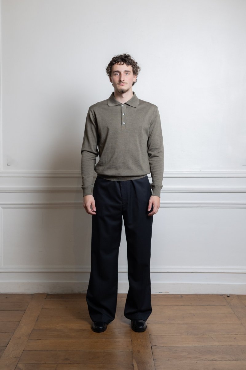  Polo manches longues Another Aspect 2.0 village green mérinos porté de face
Image 