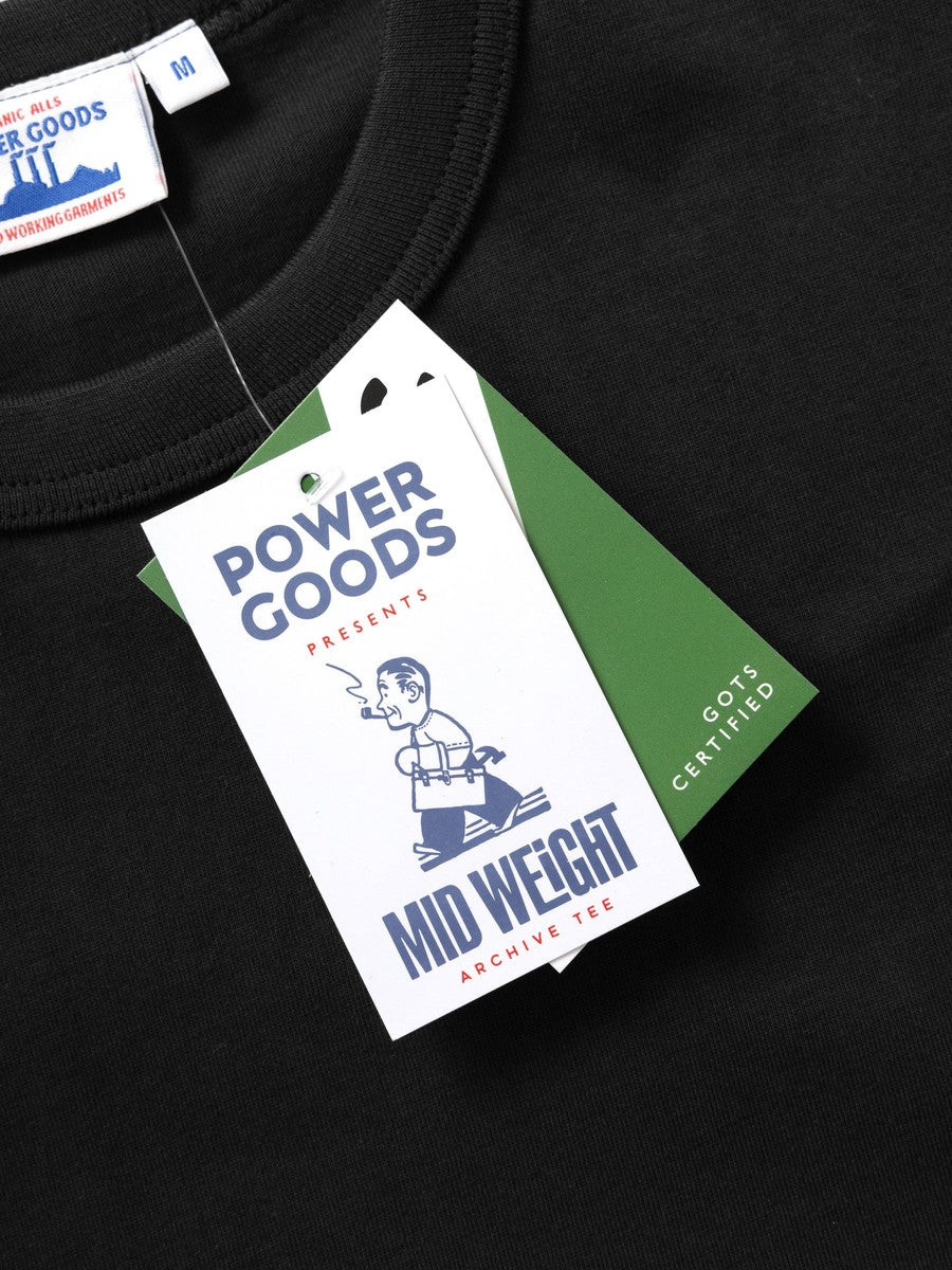 Archive T-Shirt Power Goods black, hangtag Mid Weight