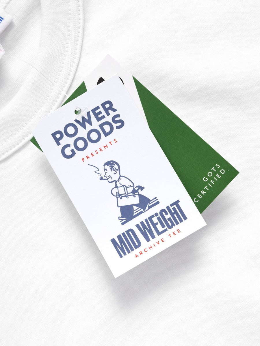 Archive T-Shirt Power Goods white, hangtag Mid Weight