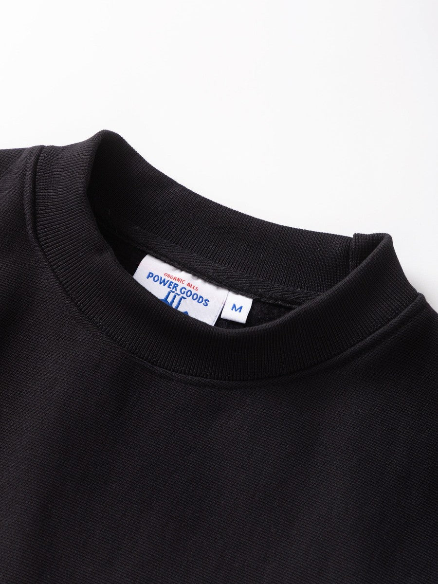 Super Weight Crewneck Power Goods black, détail encolure