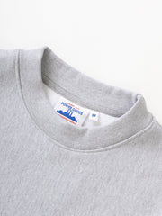 Super Weight Crewneck Power Goods heather grey, détail encolure