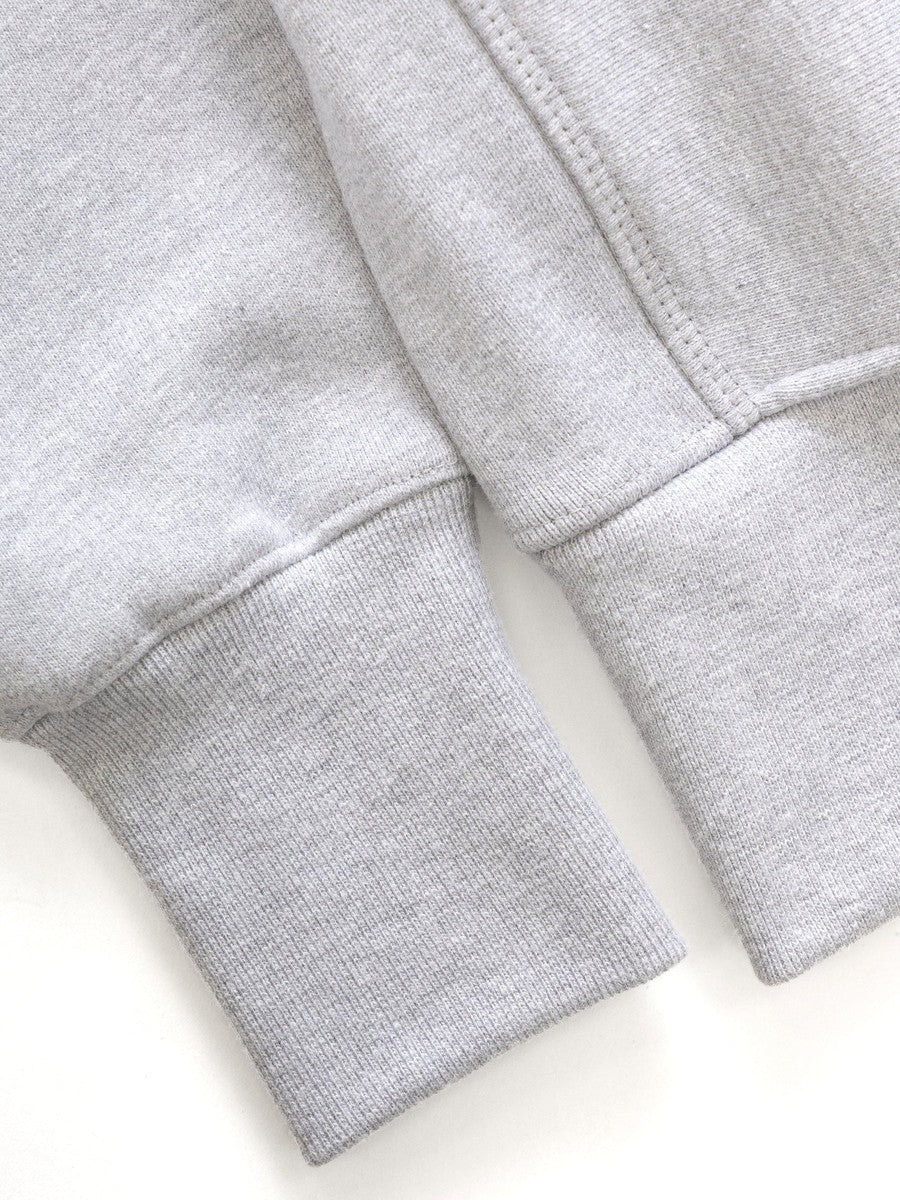 Super Weight Crewneck Power Goods heather grey, détail poignet