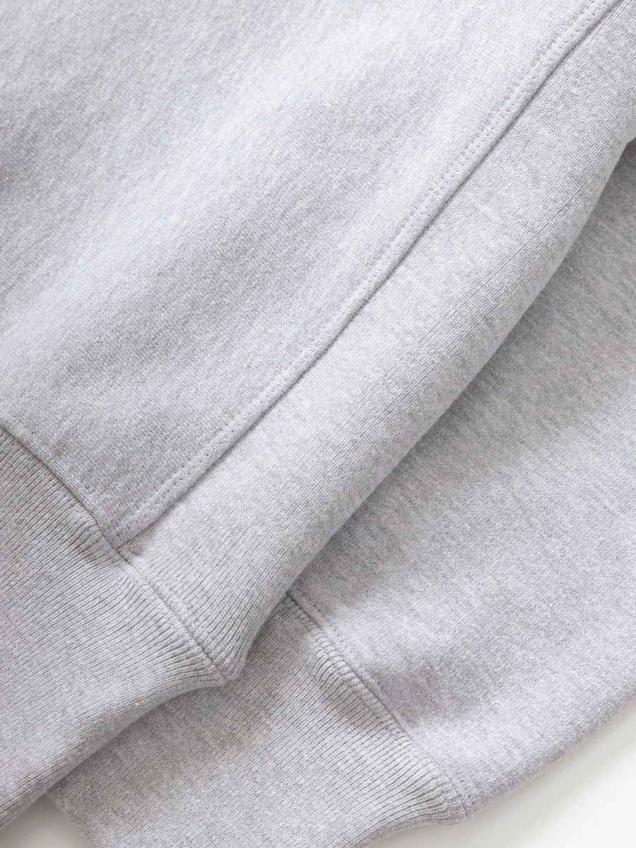 Super Weight Crewneck Power Goods heather grey, détail côtes latérales