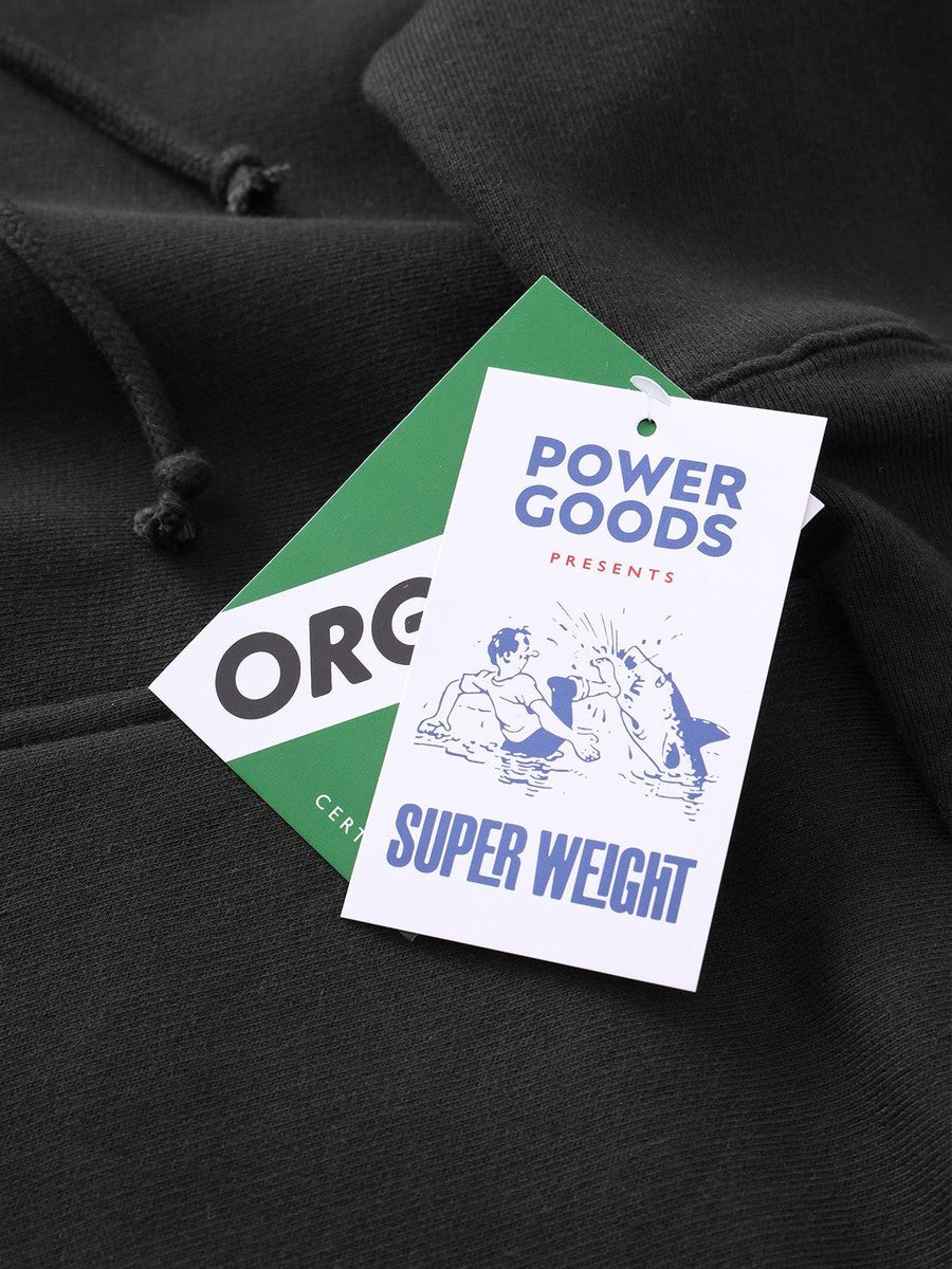 Super Weight Hoodie Power Goods black, hangtag Super Weight