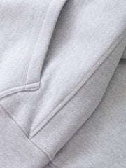 Super Weight Hoodie Power Goods heather grey, détail cordons et oeillets