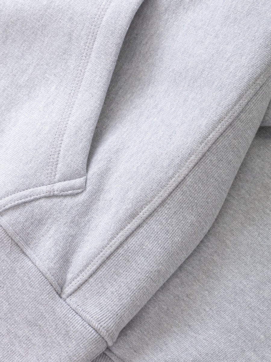 Super Weight Hoodie Power Goods heather grey, détail cordons et oeillets