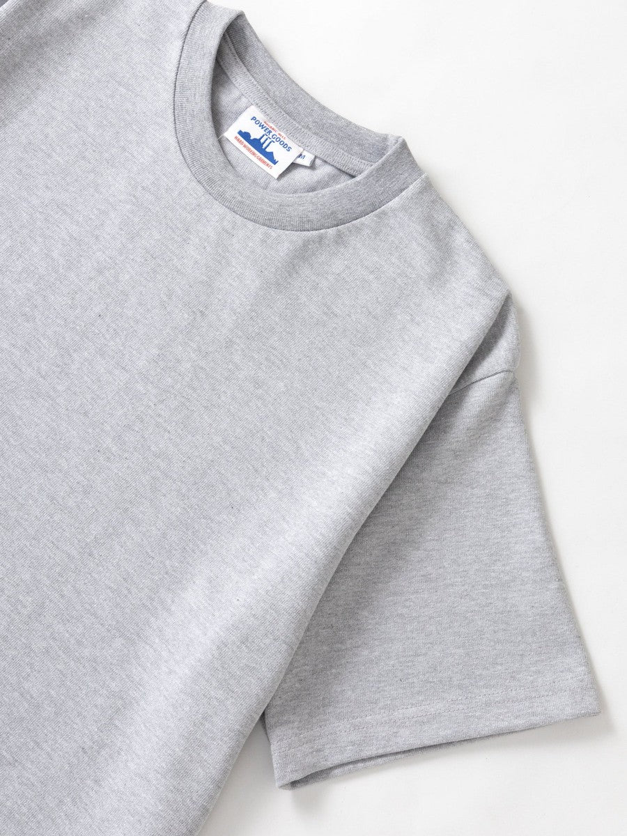 Super Weight T-Shirt Power Goods heather grey, détail encolure