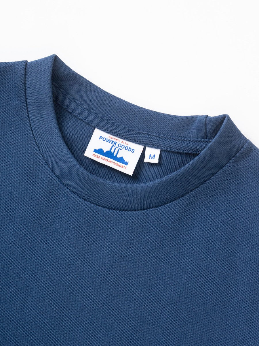 Super Weight T-Shirt Power Goods royal, détail encolure