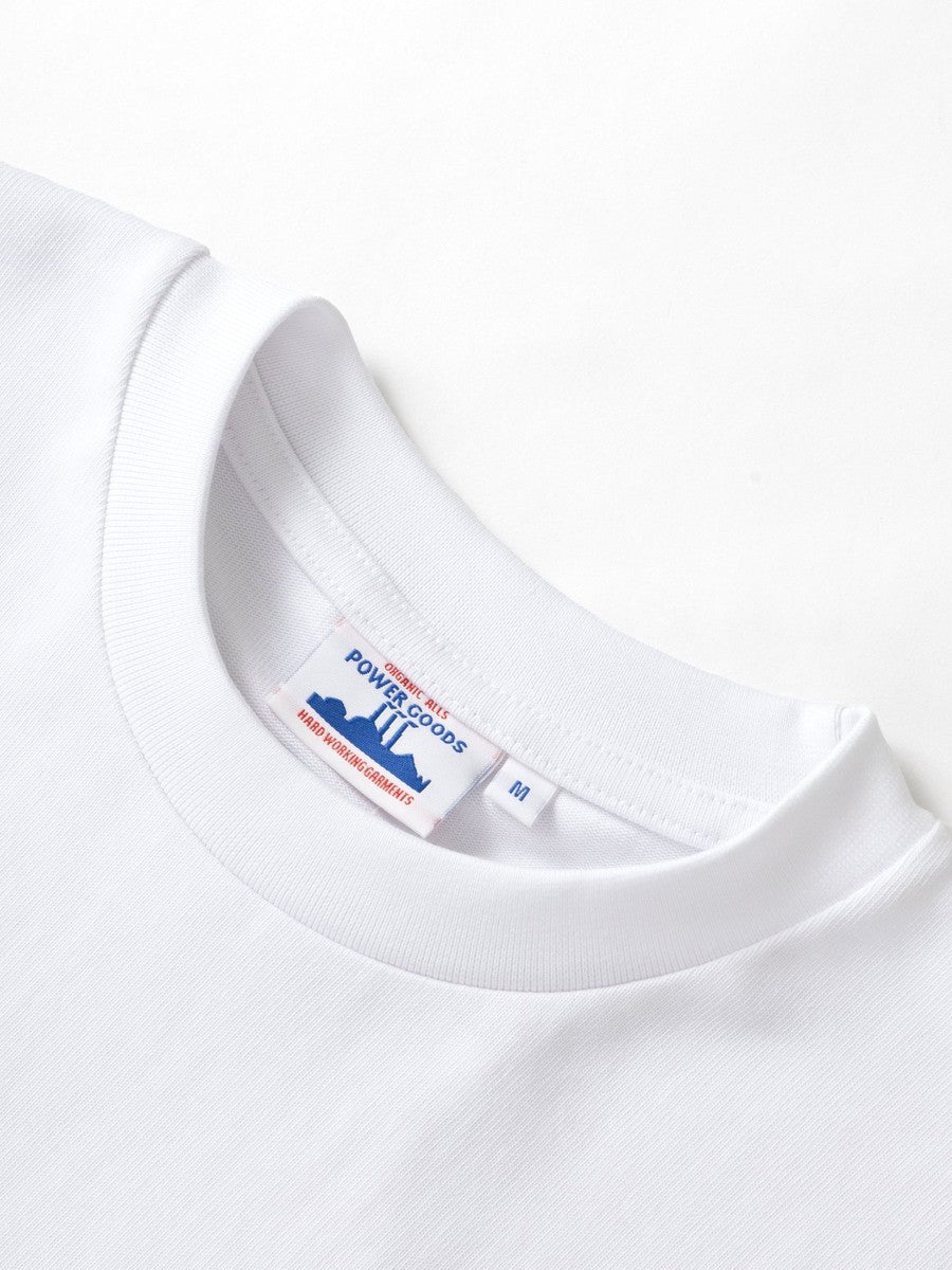 Super Weight T-Shirt Power Goods white, détail encolure