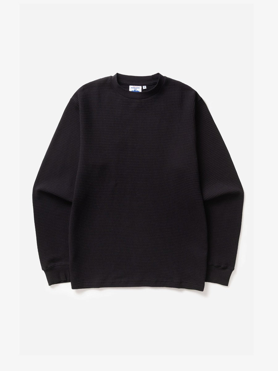 Thermal Waffle Long Sleeve Tee Power Goods black, vue de face