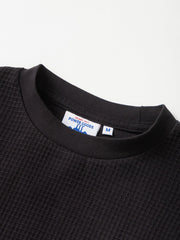 Thermal Waffle Long Sleeve Tee Power Goods black, détail encolure