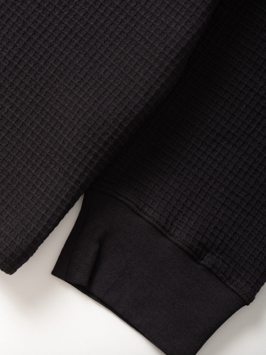 Thermal Waffle Long Sleeve Tee Power Goods black, détail poignet