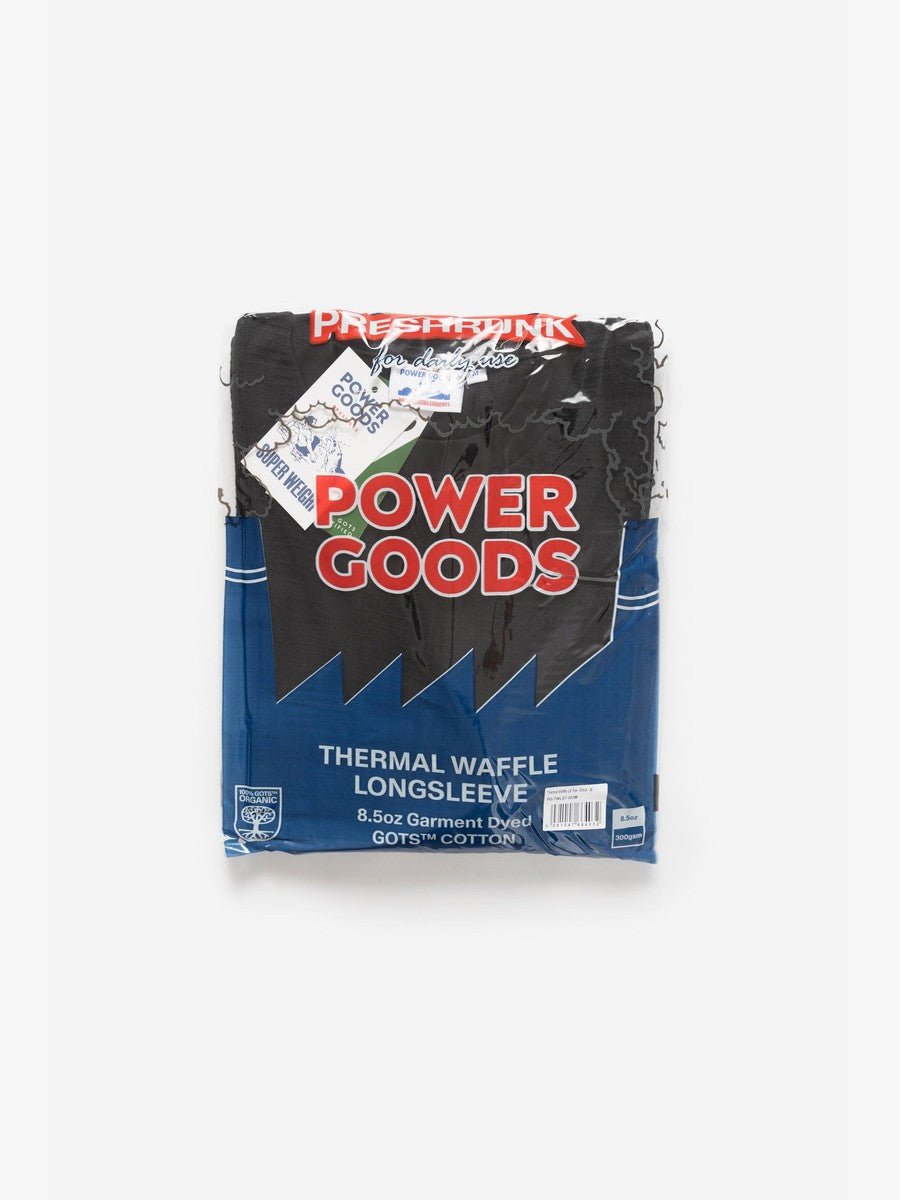 Thermal Waffle Long Sleeve Tee Power Goods black, packaging Power Goods