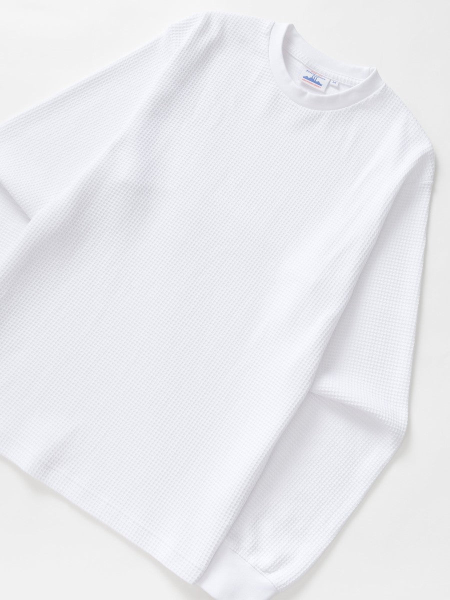 Thermal Waffle Long Sleeve Tee Power Goods white, vue à plat