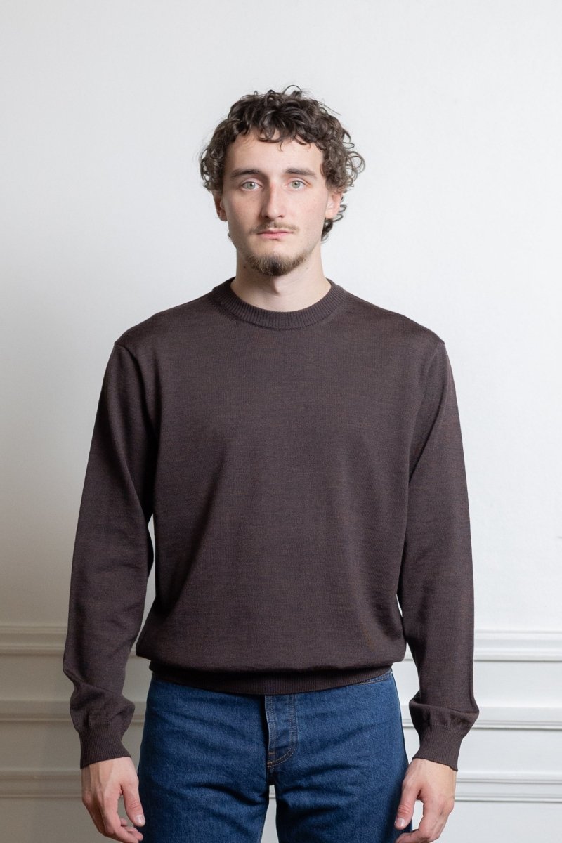 Pull Another Aspect Sweater 5.0 brown melange détail maille 12 gauge
Image