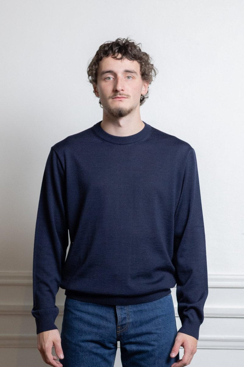 Pull Another Aspect Sweater 5.0 navy détail maille 12 gauge
Image 