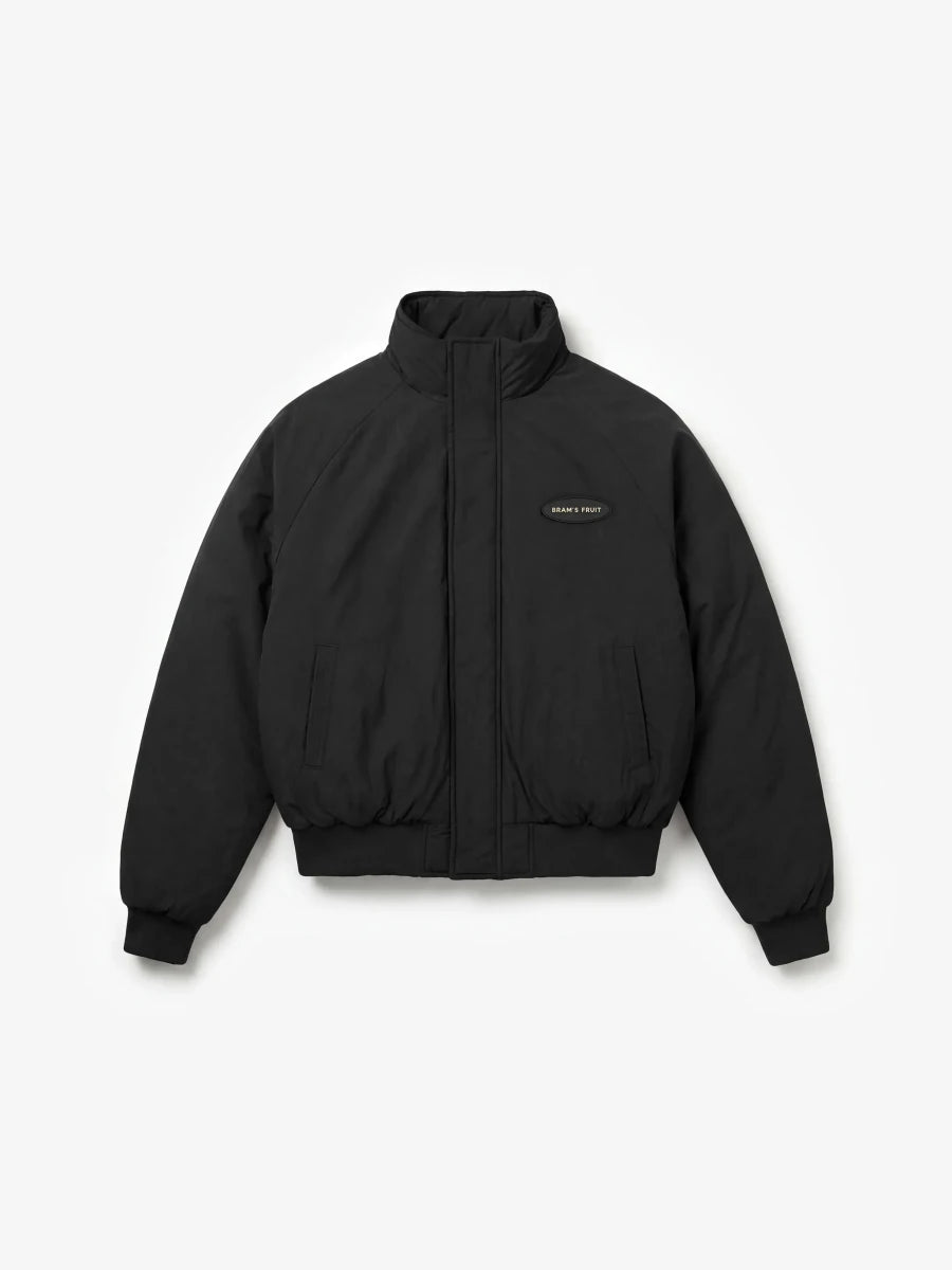 REVERSIBLE BOMBER JACKET - Black BRAM'S FRUIT - vue de face côté nylon