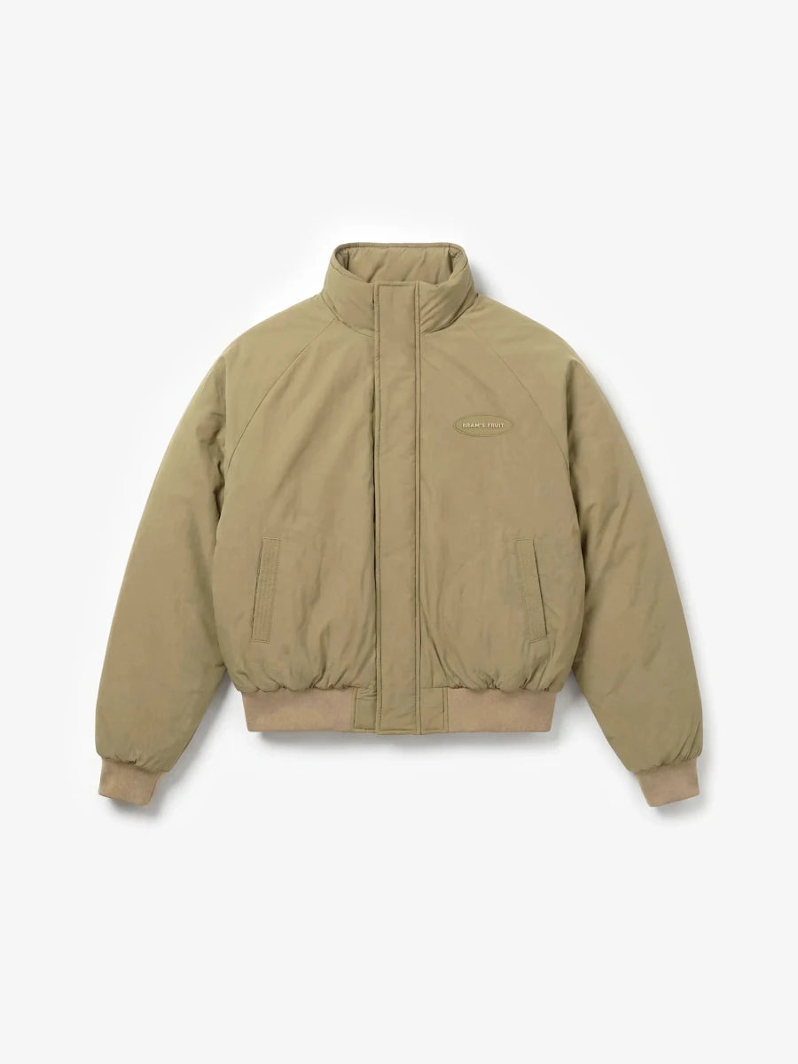 REVERSIBLE BOMBER JACKET - Olive Green BRAM'S FRUIT - vue de face côté nylon
