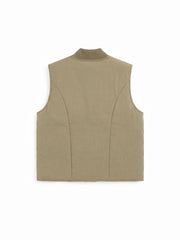 REVERSIBLE PADDED VEST - Olive Green BRAM'S FRUIT - vue de dos côté nylon