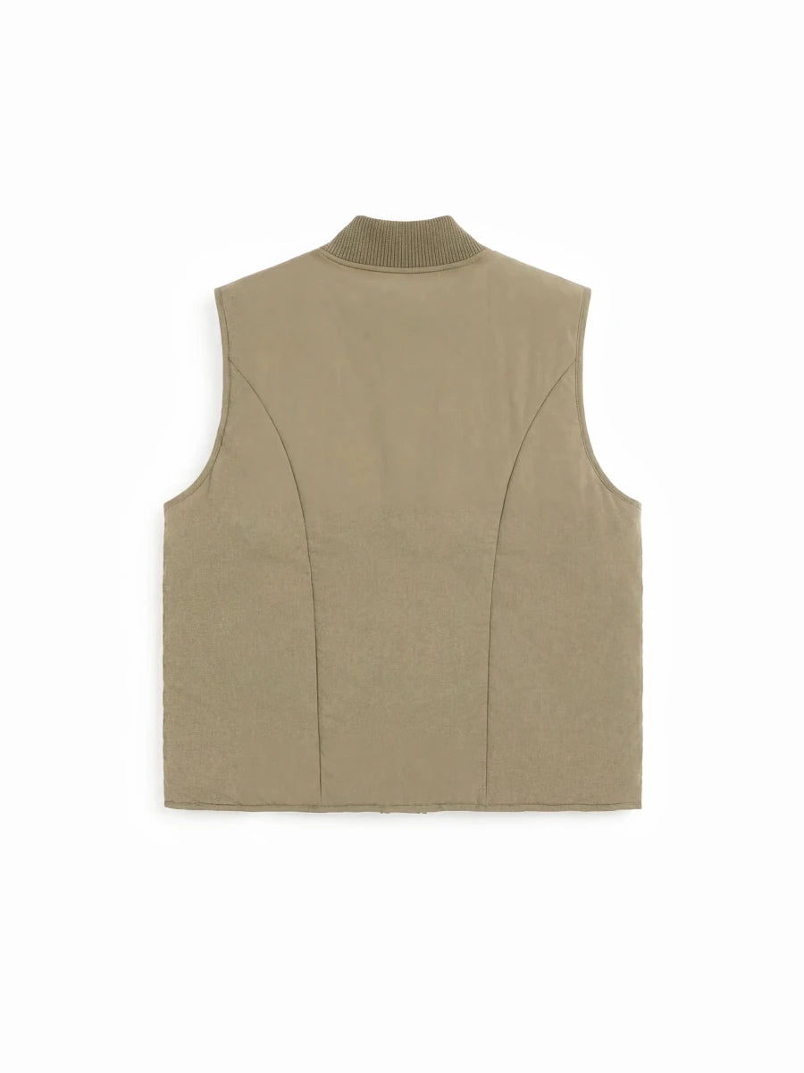 REVERSIBLE PADDED VEST - Olive Green BRAM'S FRUIT - vue de dos côté nylon