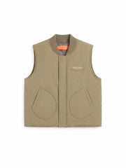 REVERSIBLE PADDED VEST - Olive Green BRAM'S FRUIT - vue de face côté nylon
