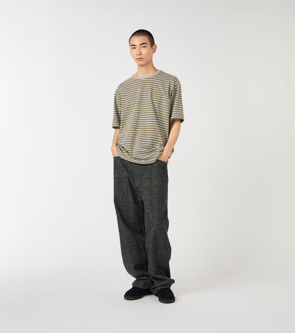 SELVAGE DENIM PANTS - Black NANAMICA - silhouette complete portee