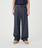 SELVAGE DENIM PANTS - Indigo NANAMICA - vue de face portee