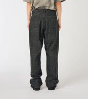 SELVAGE DENIM PANTS - Black NANAMICA - vue de dos portee