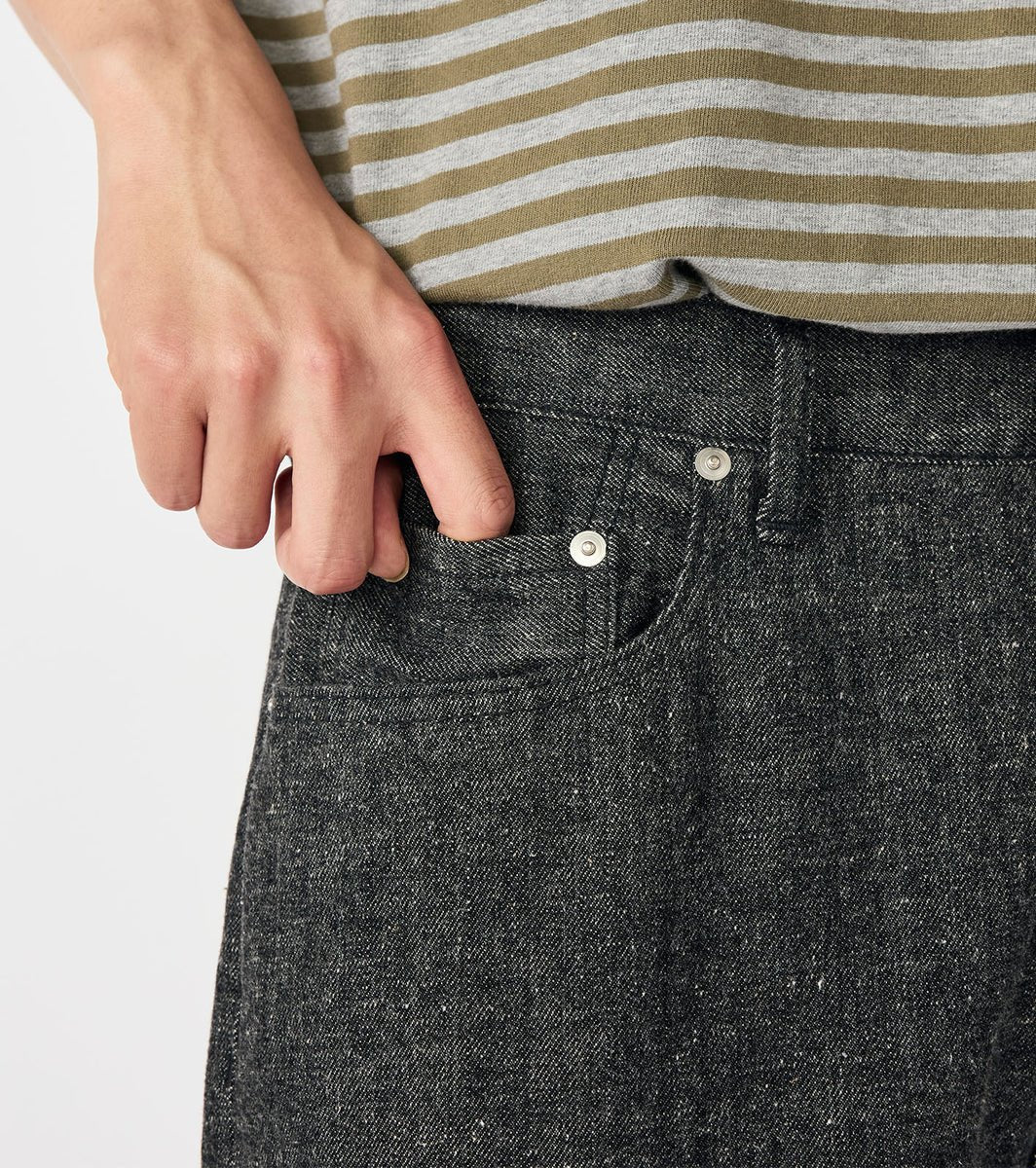 SELVAGE DENIM PANTS - Black NANAMICA - detail cinq poches et rivets