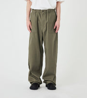 WIDE BAKER PANTS - Khaki NANAMICA - vue de face portee