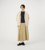 5G KNIT CARDIGAN - Ivory NANAMICA - silhouette complete portee