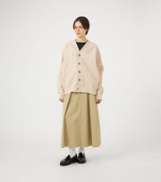 5G KNIT CARDIGAN - Ivory NANAMICA - vue de face portee cardigan ouvert