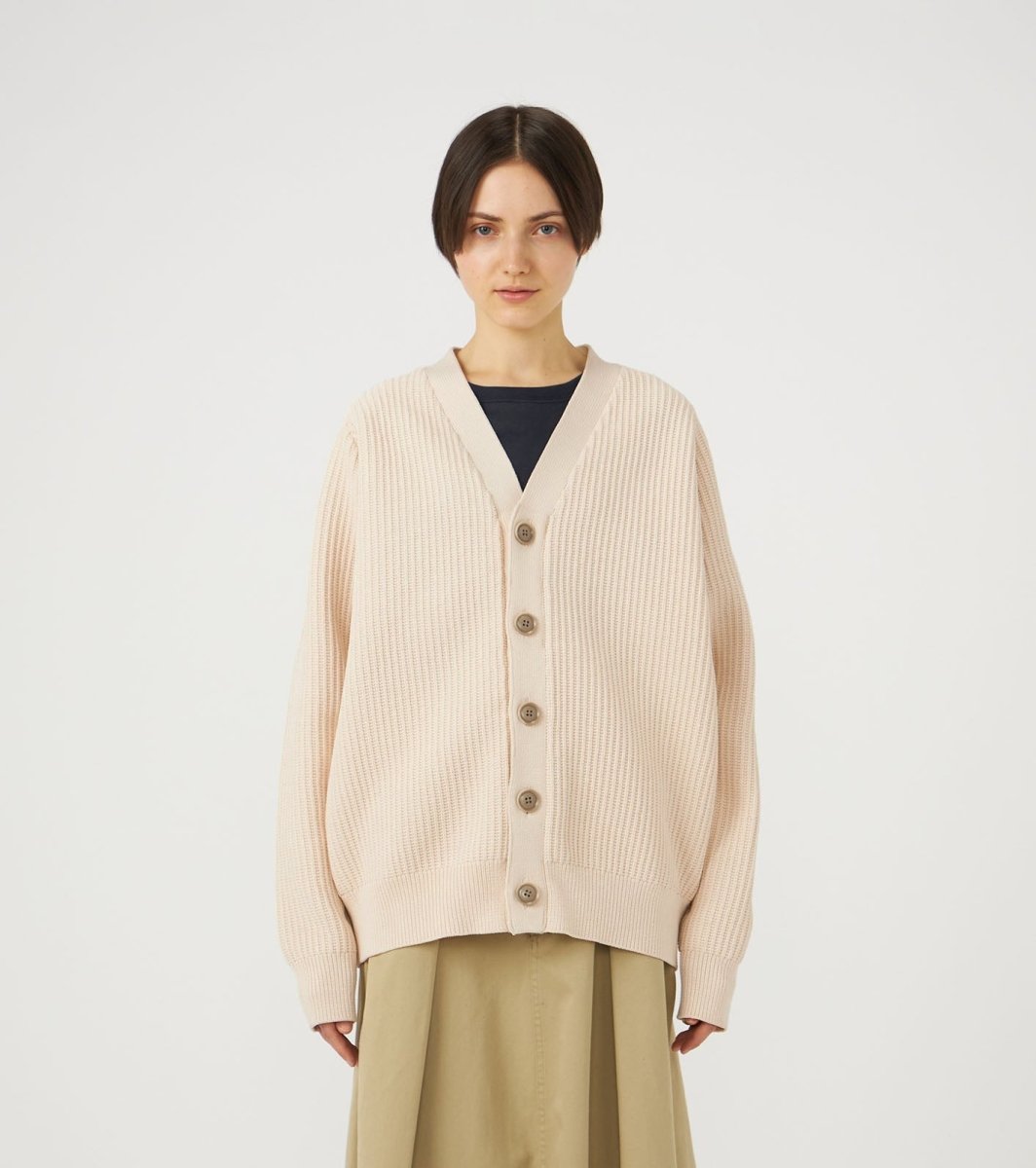 5G KNIT CARDIGAN - Ivory NANAMICA - vue rapprochee de face