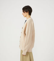 5G KNIT CARDIGAN - Ivory NANAMICA - vue de profil portee