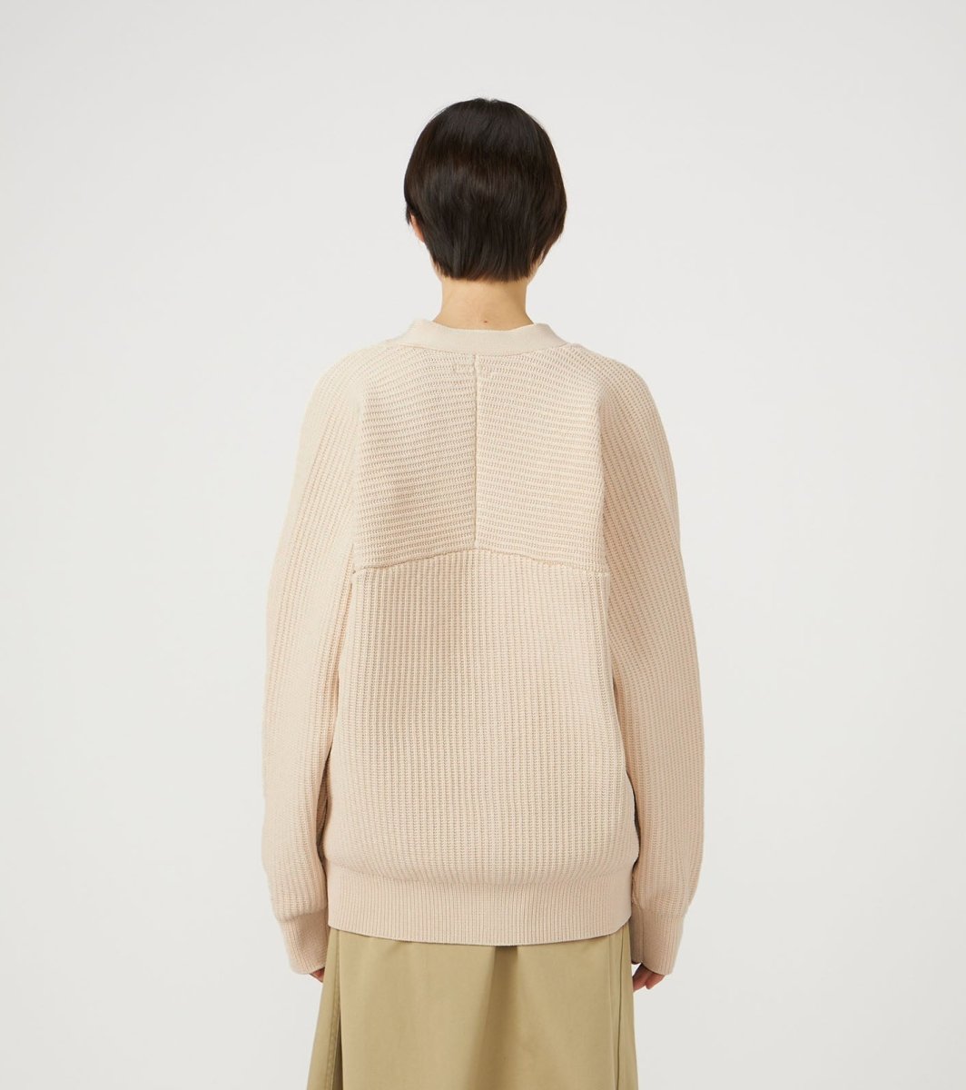 5G KNIT CARDIGAN - Ivory NANAMICA - vue de dos portee