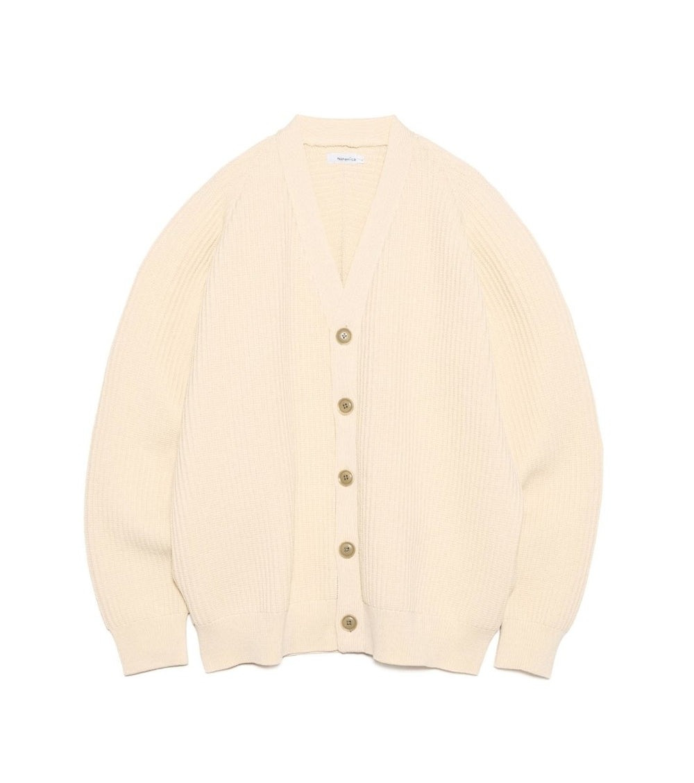 5G KNIT CARDIGAN - Ivory NANAMICA - packshot de face