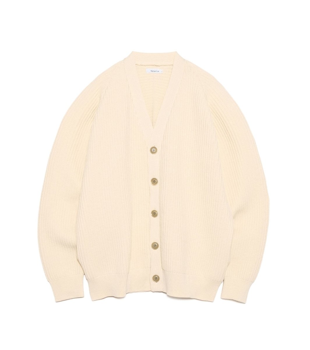 5G KNIT CARDIGAN - Ivory NANAMICA - packshot de face