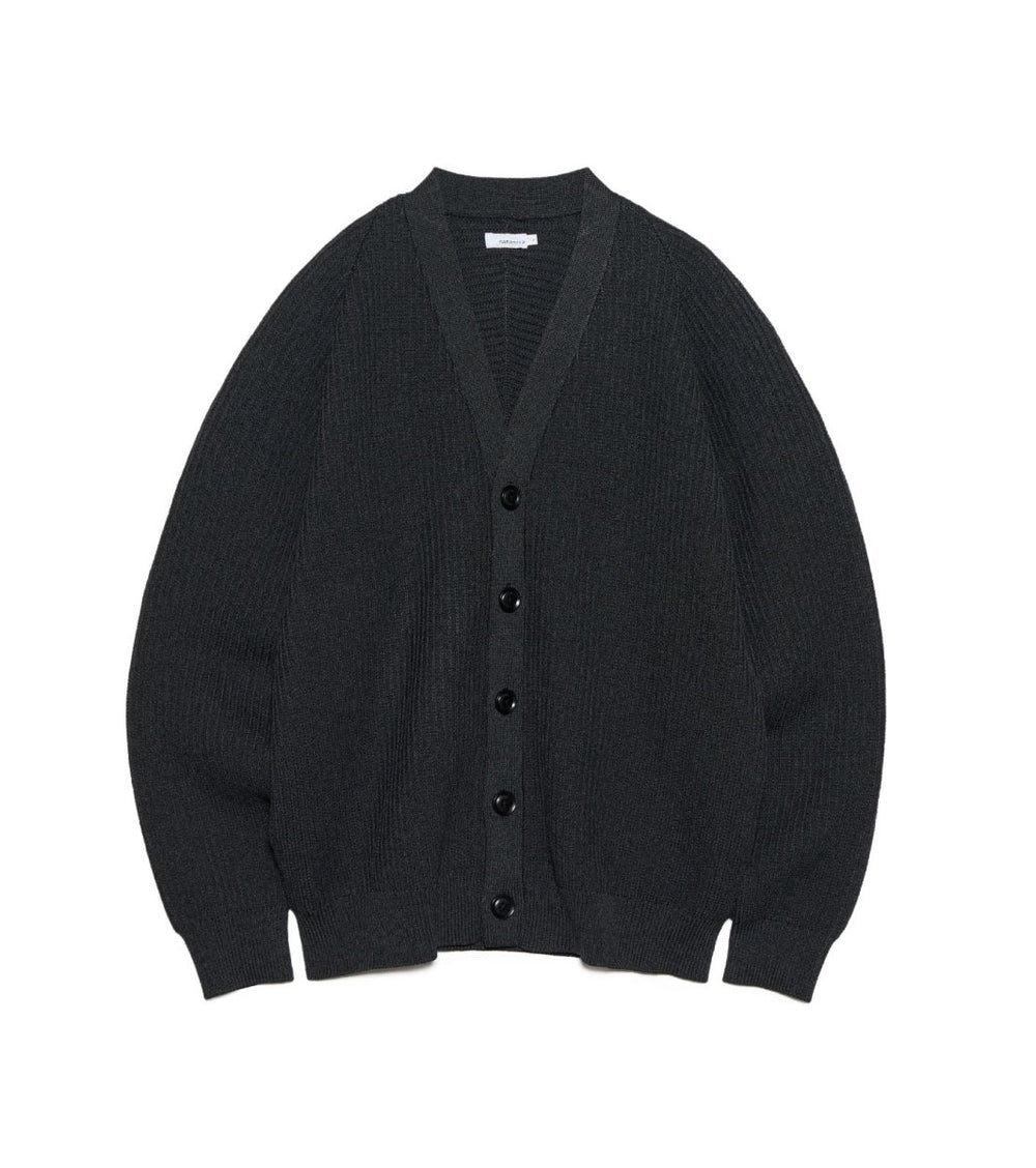 5G KNIT CARDIGAN - Black NANAMICA - packshot de face