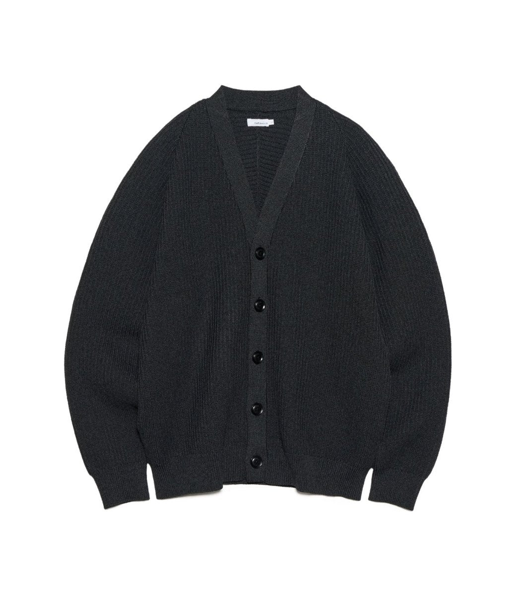 5G KNIT CARDIGAN - Black NANAMICA - packshot de face