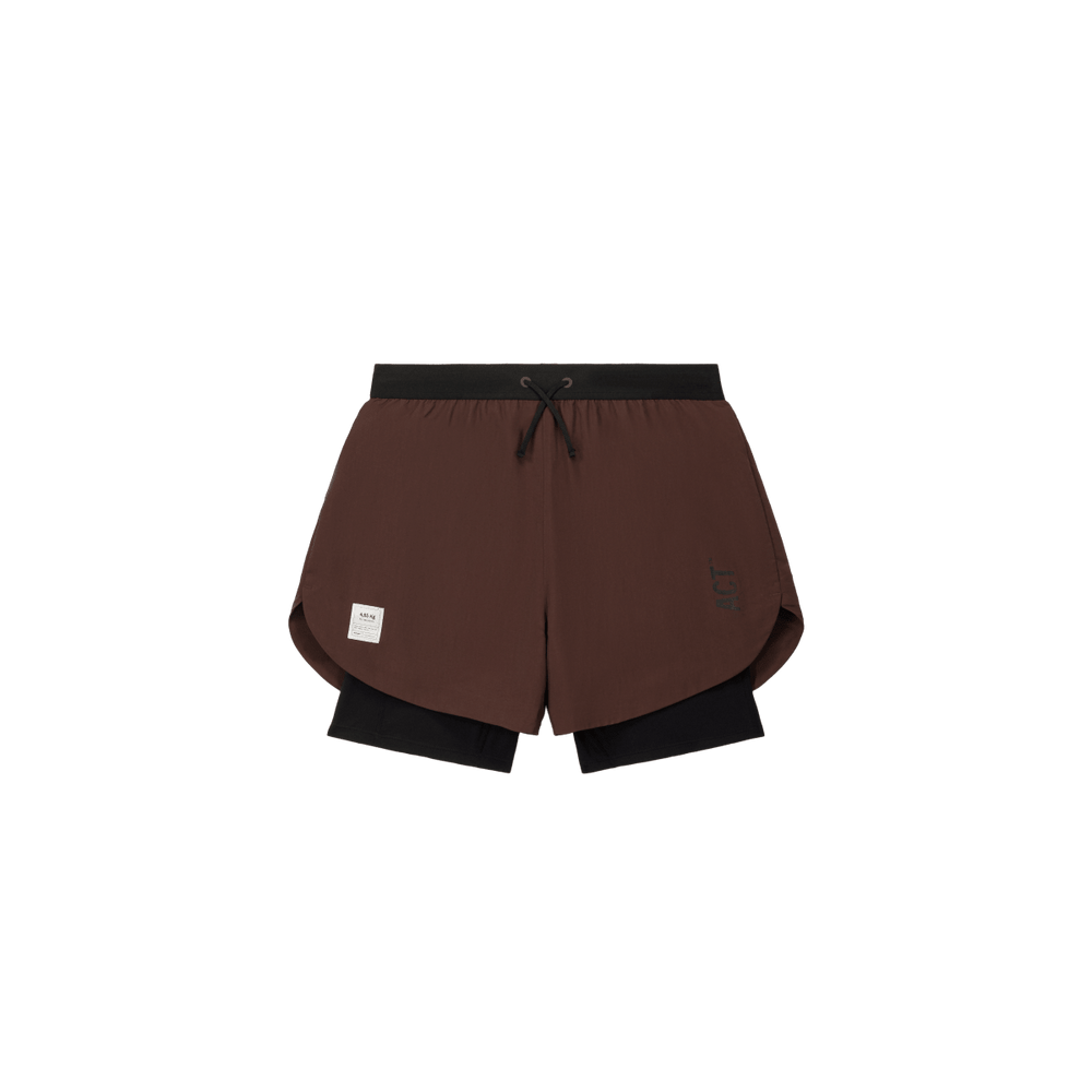 SHELLLIGHT SHORT 2EN1 - Marron ACT RUNNING - vue de face