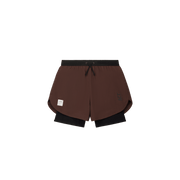 SHELLLIGHT SHORT 2EN1 - Marron ACT RUNNING - vue de face
