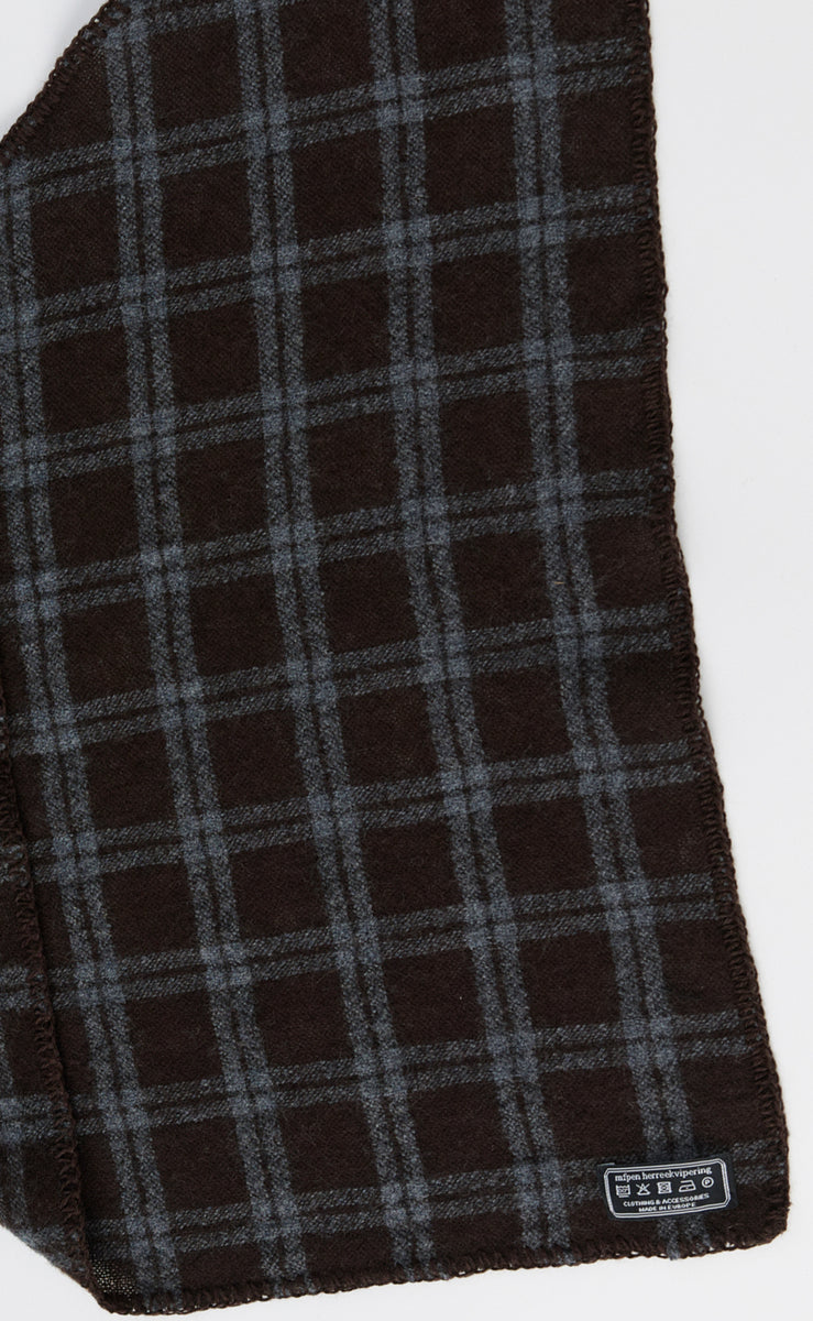 mfpen Triangle Scarf - Brown Grey Check - Aura Store - vue 3 — photo 3